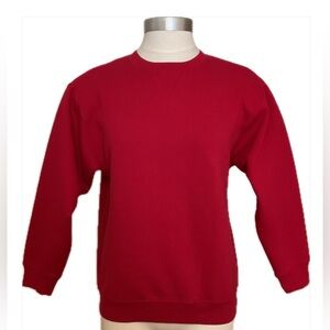 Lands’ End Red Sweatshirt Crew Neck Pullover Vintage 1990s Womens Size M (10-12)